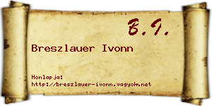 Breszlauer Ivonn névjegykártya